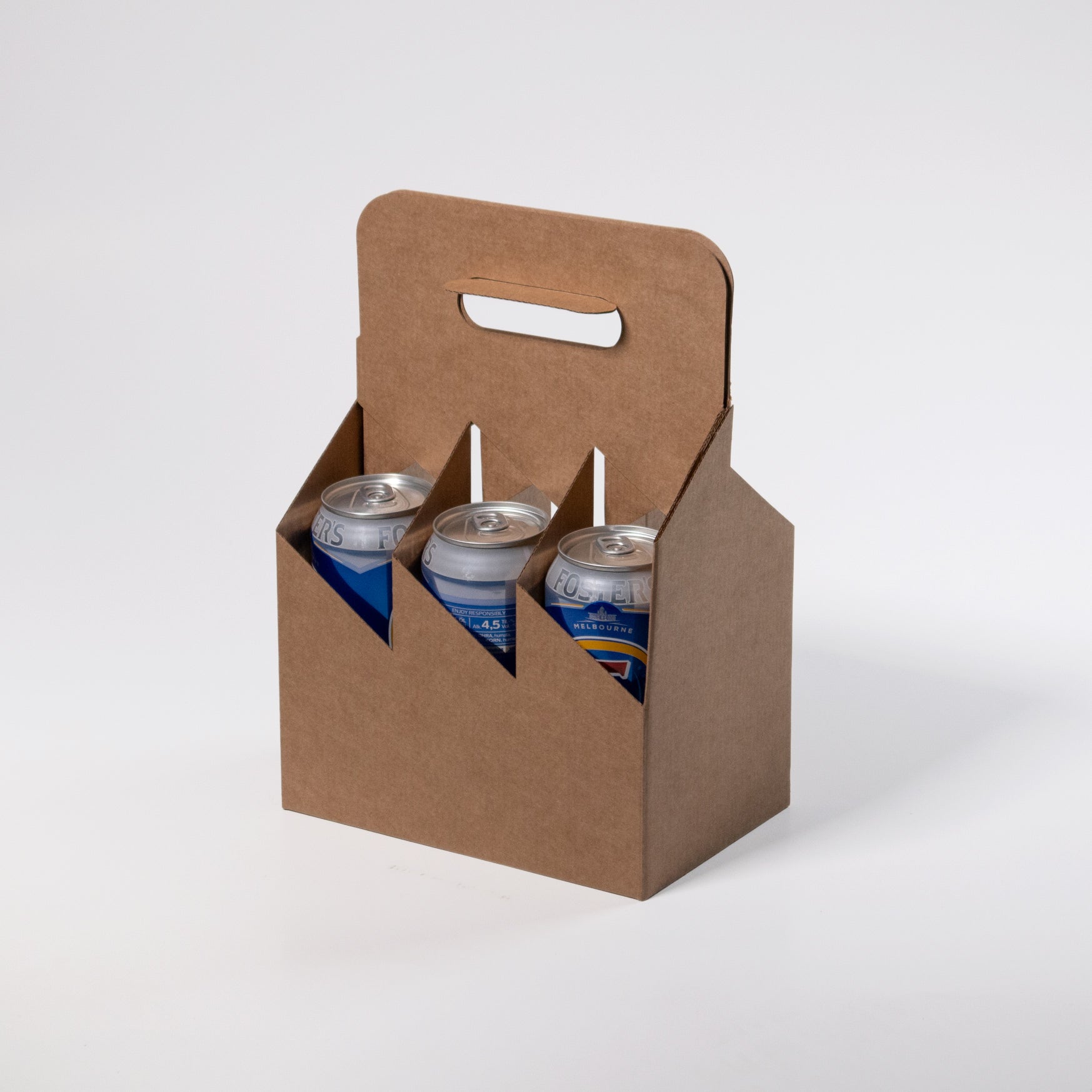 6-pack Longneck pulloille ja tölkeille 0,44/0,5L ruskea 201x135x232mm