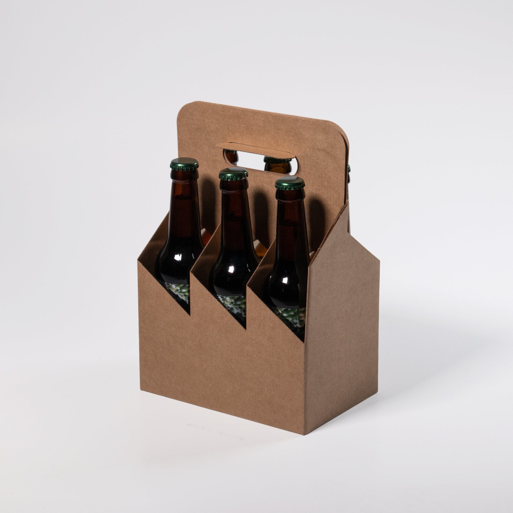6-pack Longneck pulloille ja tölkeille 0,44/0,5L ruskea 201x135x232mm